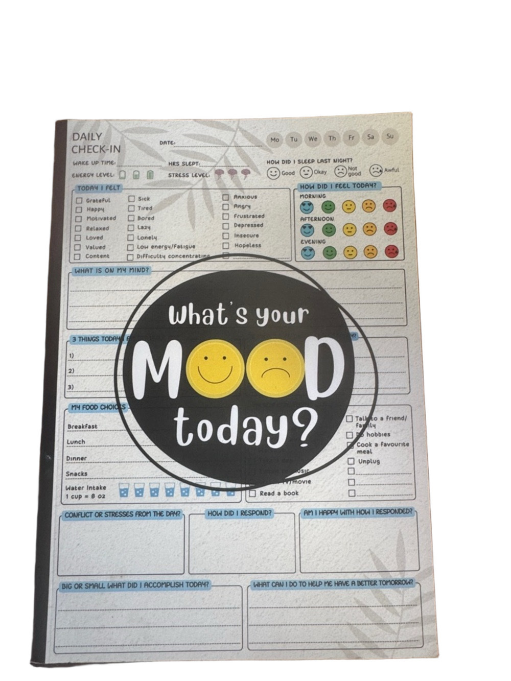 What's Your Mood Today? Daily Check-In Mood Tracker Notepad